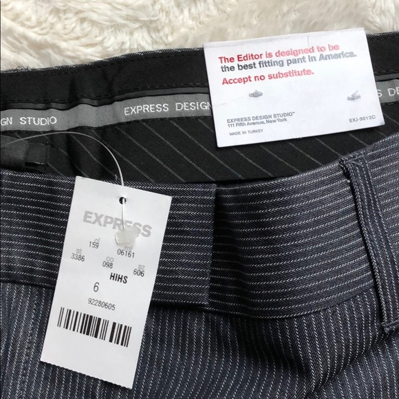 Navy Express Pinstripe Editor Crop Pant, Size 6 - Picture 6 of 7